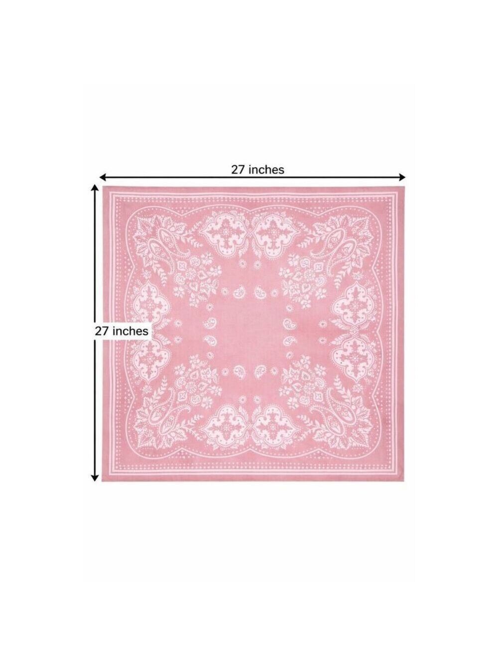 27x27 Blush Pink Paisley Wild Rag Western Cowgirl Scarf - Picture 6 of 6